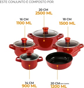 CERAFLAME - CONJ. DUO SMART 5PCS POMODORO UN.
