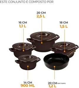 CERAFLAME - CONJ. DUO+ SMART 5PCS CHOCOLATE UN.