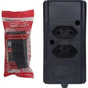 TOMADA BARRA DUPLA 2P+T 20A PR UN. - INTERNEED