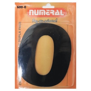 NUMERO ADESIVO PRETO 125MM Nº0 - NUMERAL