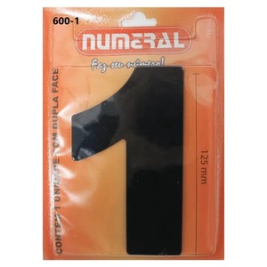 NUMERO ADESIVO PRETO 125MM Nº1 - NUMERAL