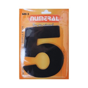 NUMERO ADESIVO PRETO 125MM Nº5 – NUMERAL