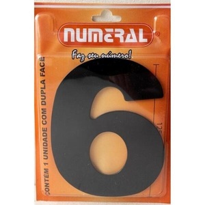 NUMERO ADESIVO PRETO 125MM Nº6 – NUMERAL